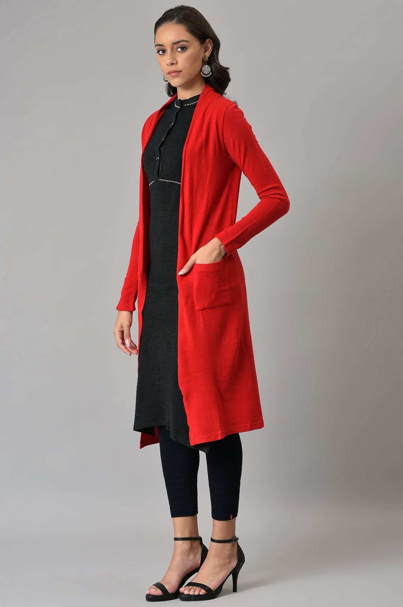 Red Basic Cardigan