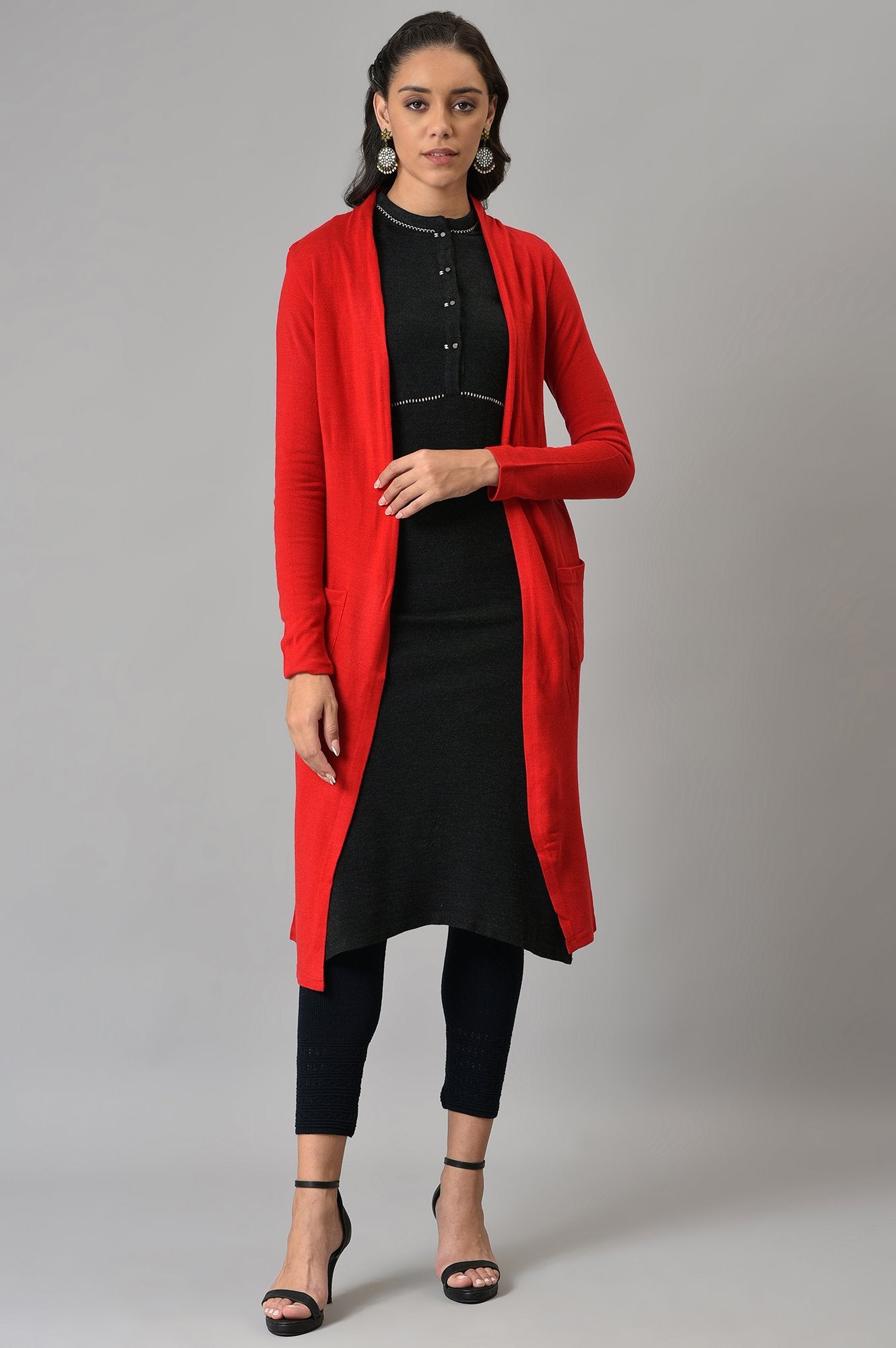 Red Basic Cardigan