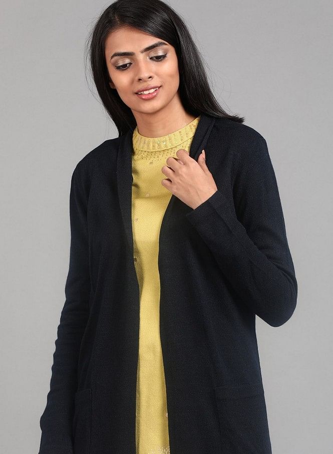 Navy Blue Basic Cardigan