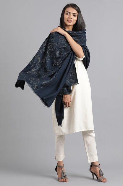 Navy Printed Stole