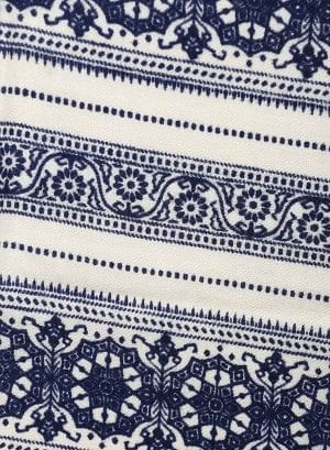 Navy Printed Shawl