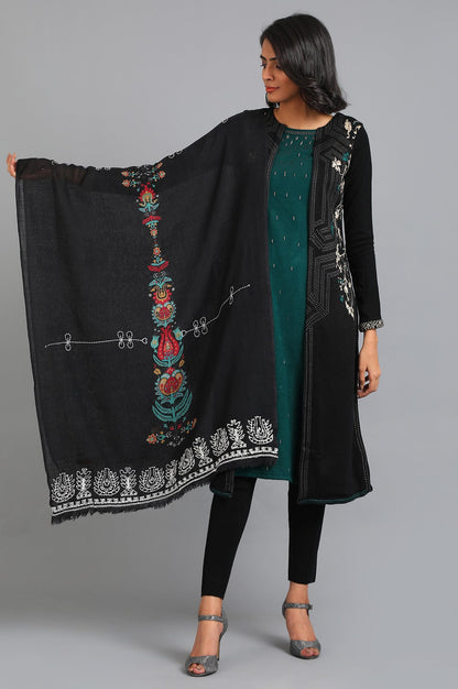 Black Printed Shawl