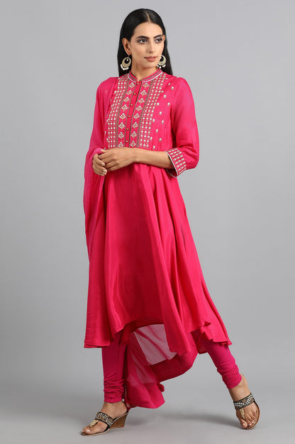 Pink Knitted Churidar