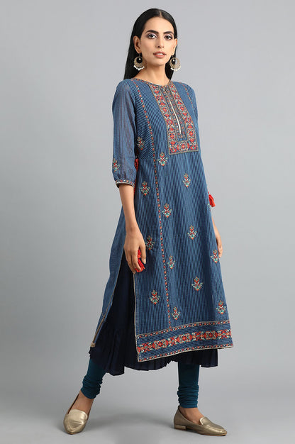 Navy Blue Knitted Churidar