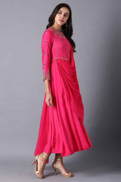 Pink Anarkali kurta - wforwoman