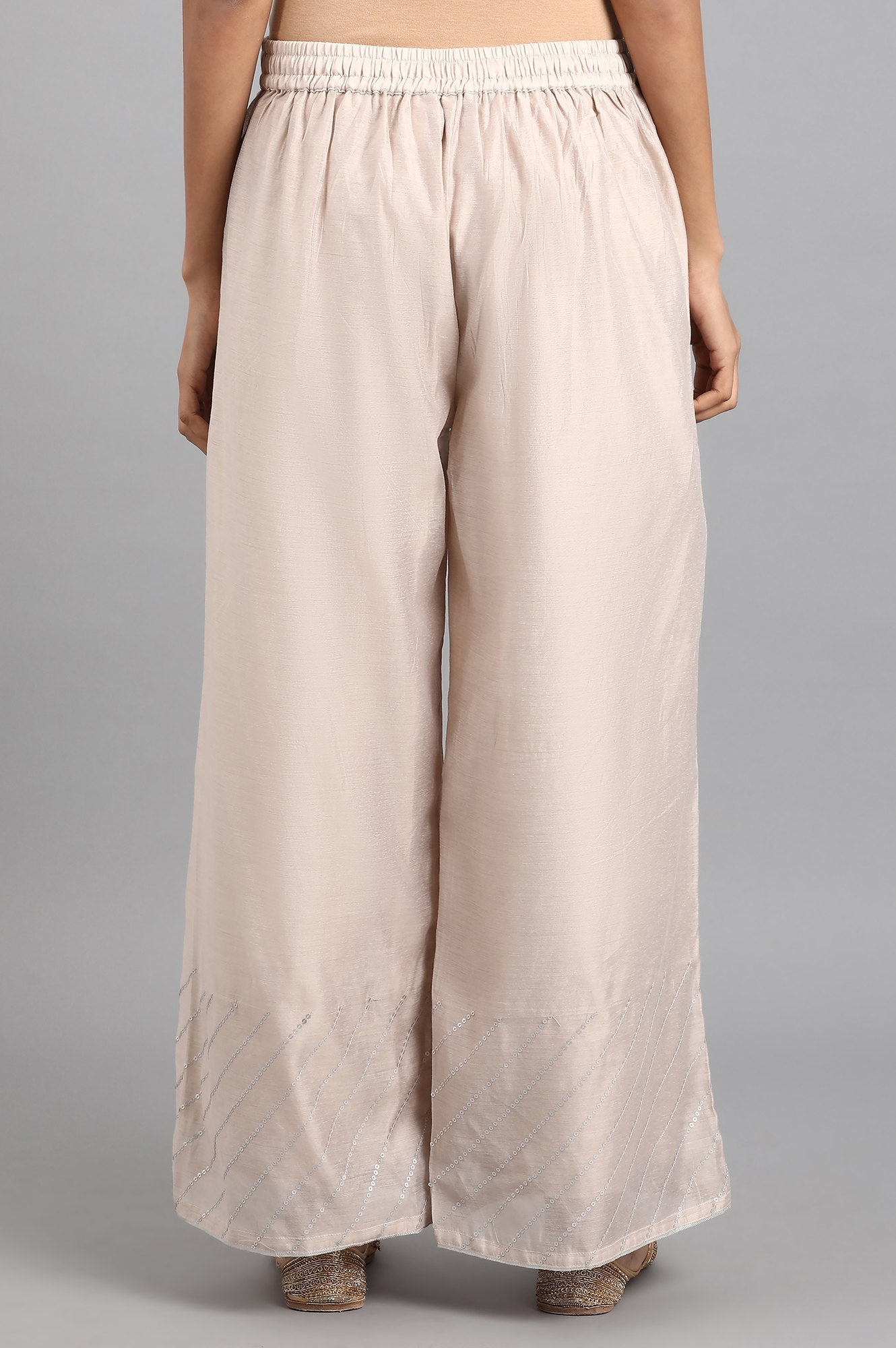 Beige Straight Pants