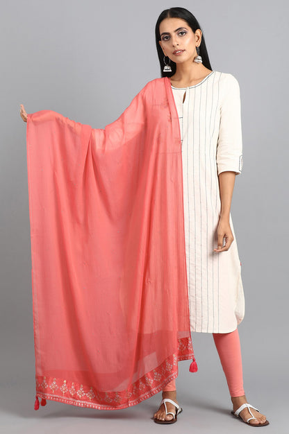 Peach Chiffon Dupatta