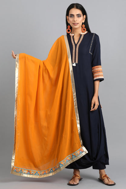 Orange Solid Dupatta