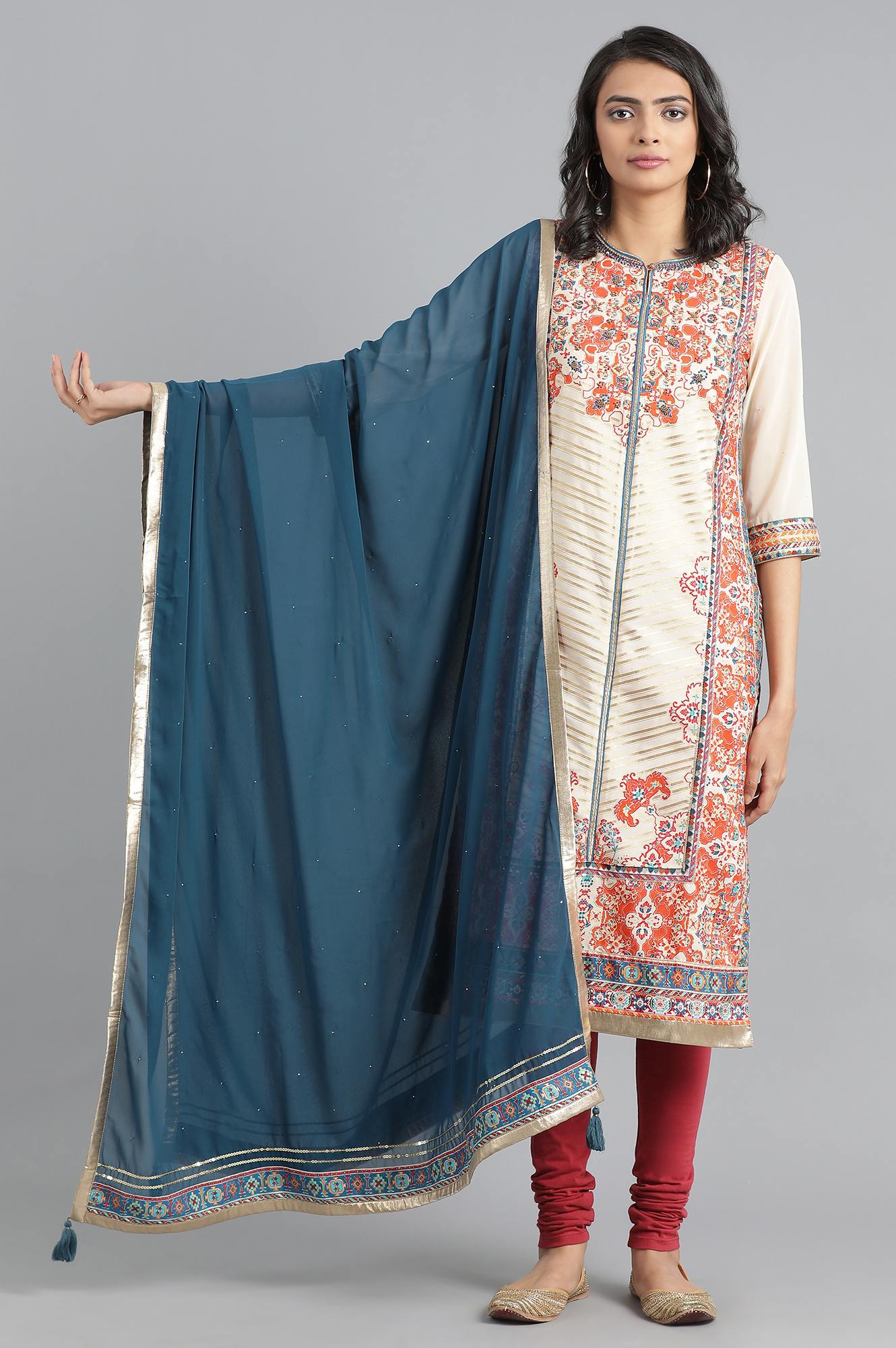 Blue Georgette Dupatta