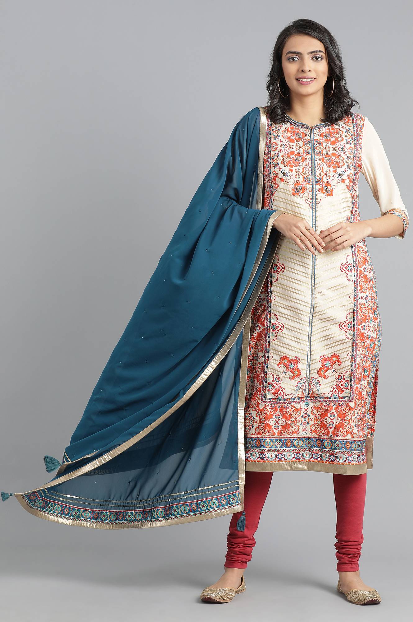 Blue Georgette Dupatta