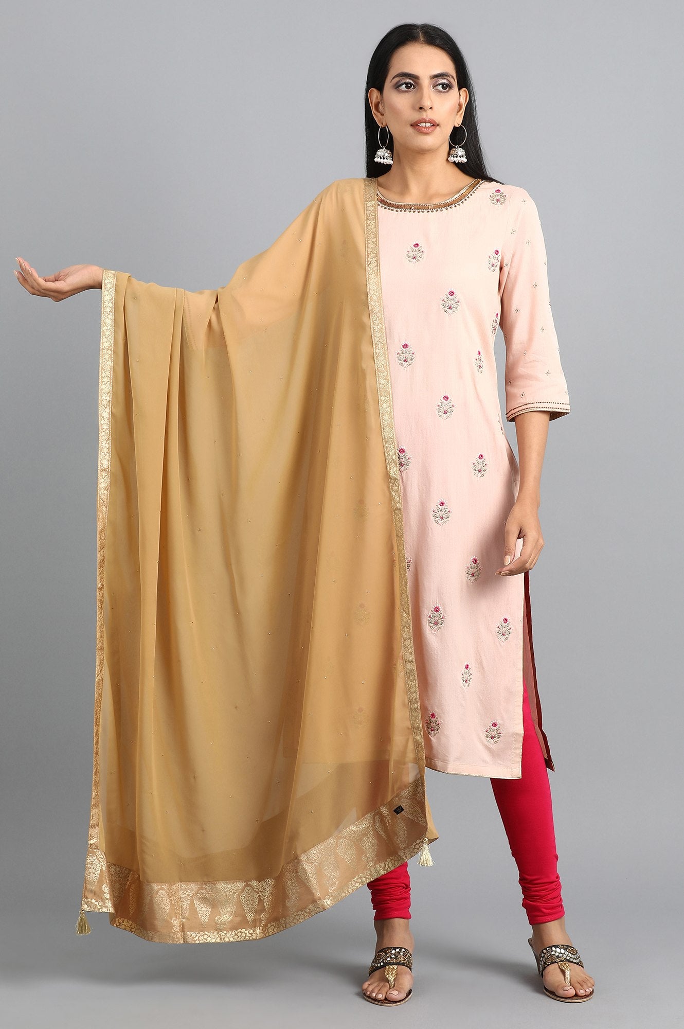 Gold Solid Dupatta