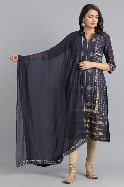 Blue Chiffon Dupatta