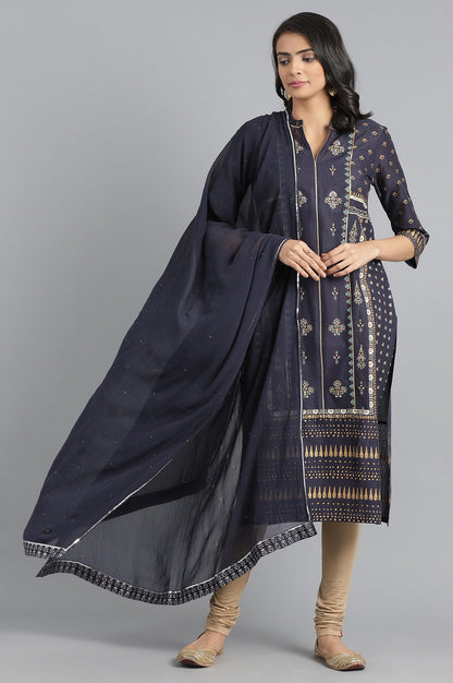 Blue Chiffon Dupatta