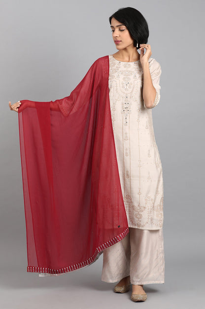 Maroon Chiffon Dupatta