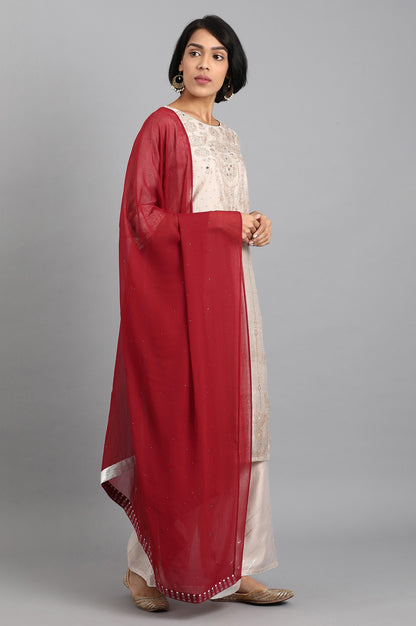 Maroon Chiffon Dupatta