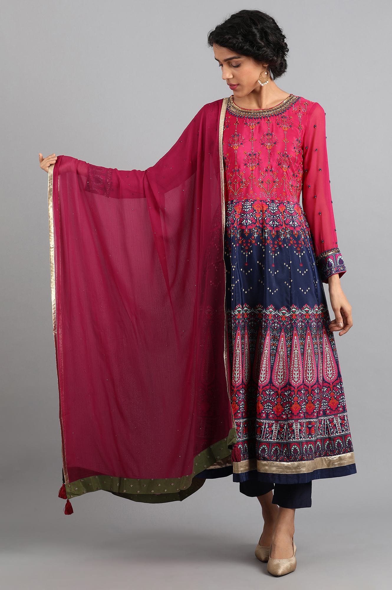 Wine Chiffon Dupatta