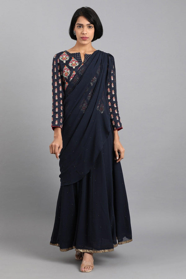 Navy Blue Round Neck Set