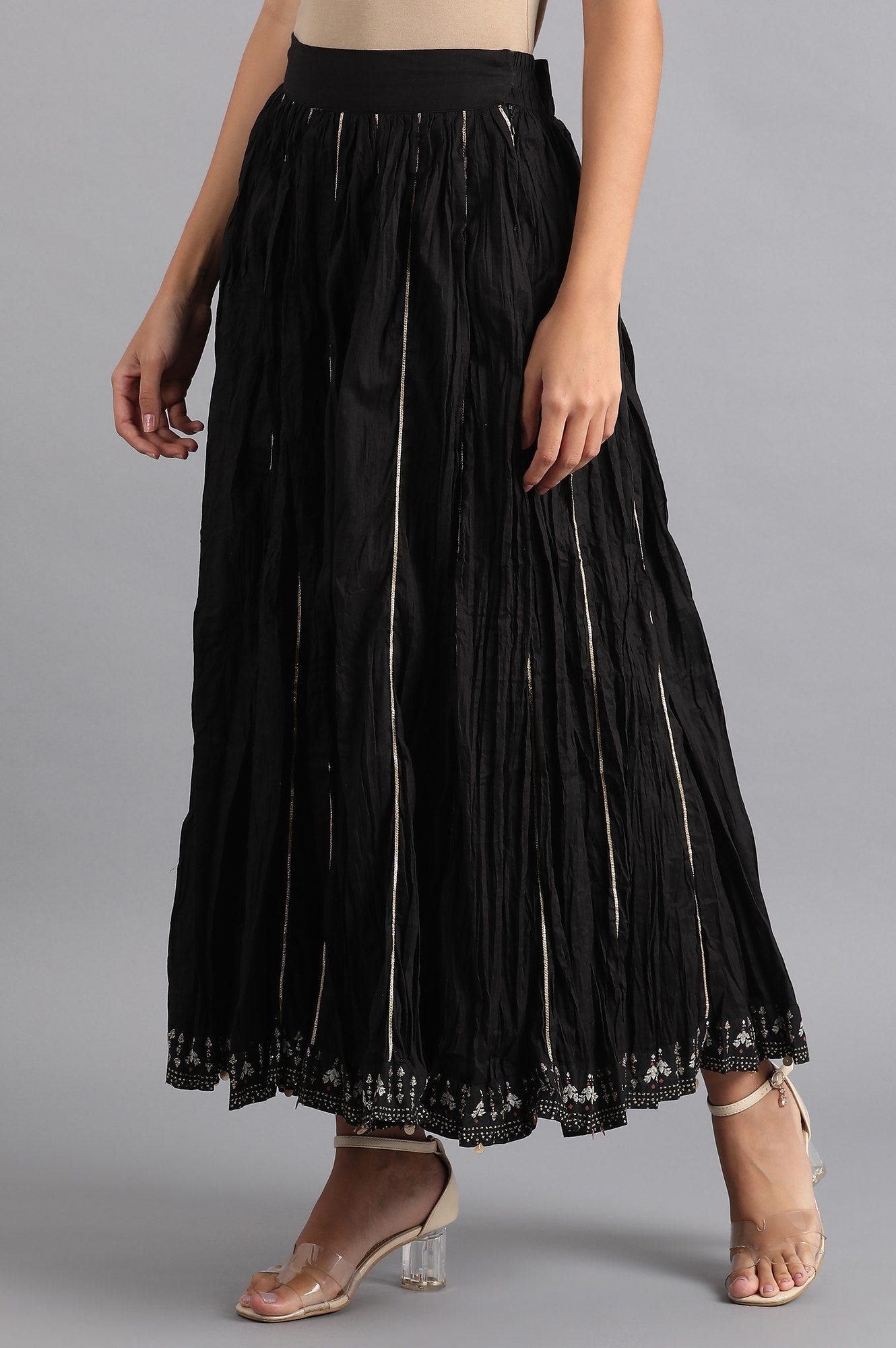 Buy Black Crinkled Skirt @ 3599 | W for woman – wforwoman