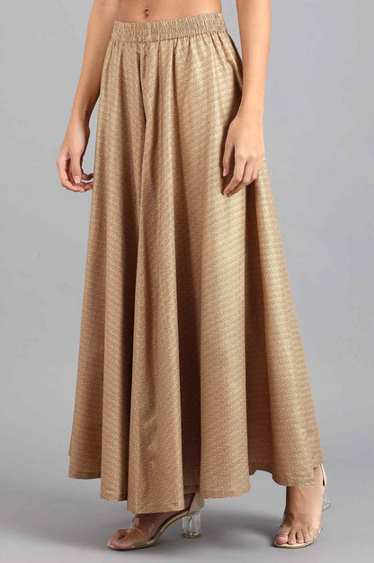 Beige Glitter Print Skirt