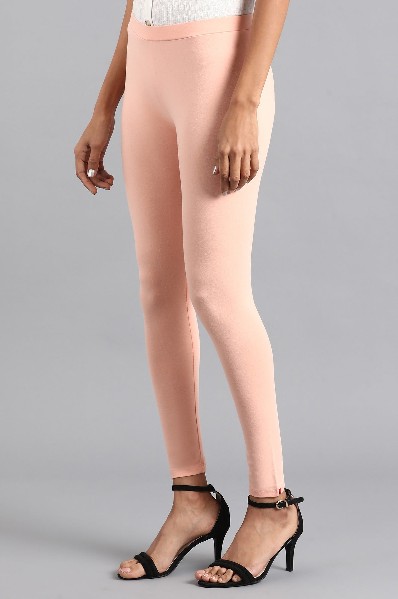 Peach Solid Tights