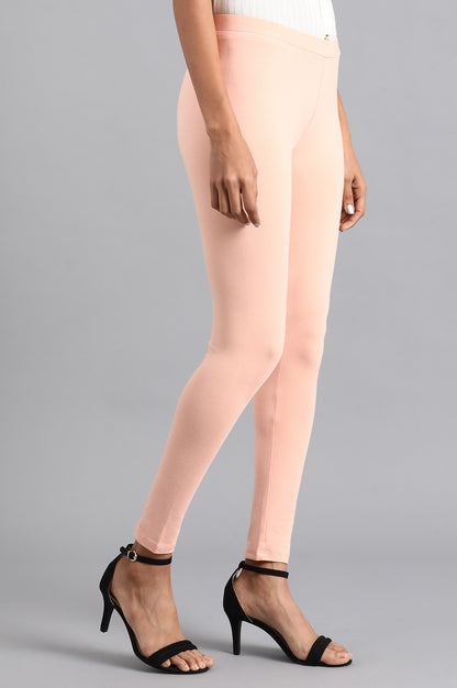 Peach Solid Tights