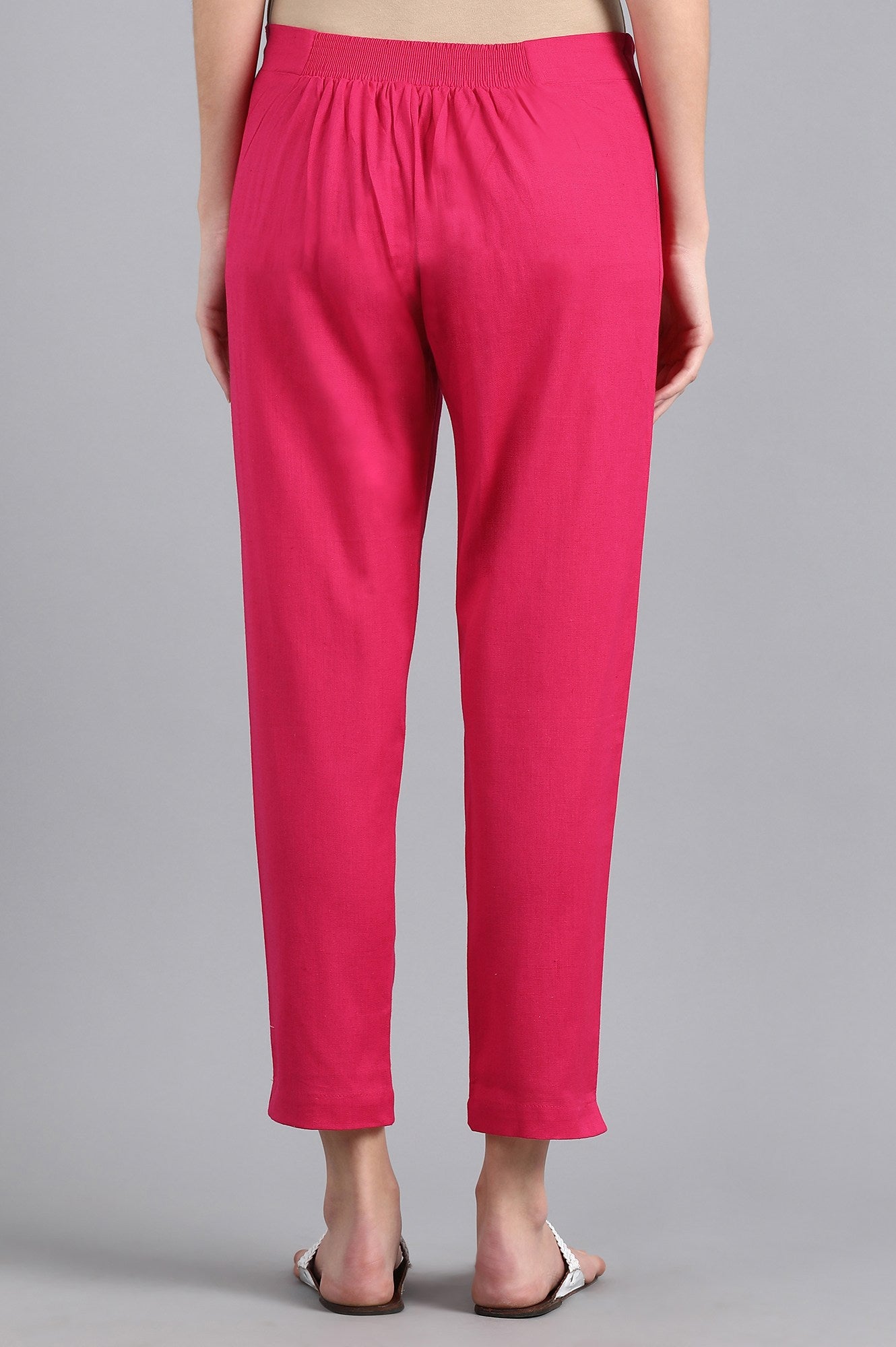 Pink Solid Trousers