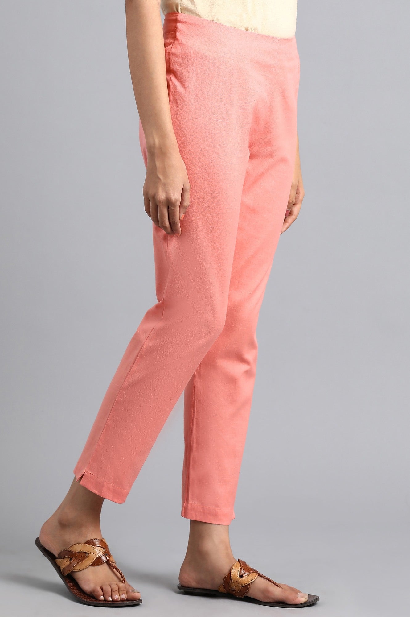 Pink Solid Trousers