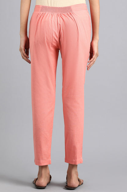 Pink Solid Trousers