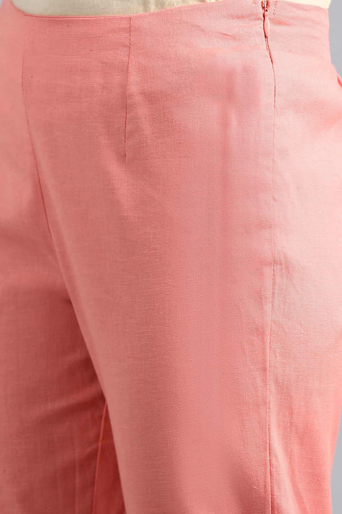 Pink Solid Trousers