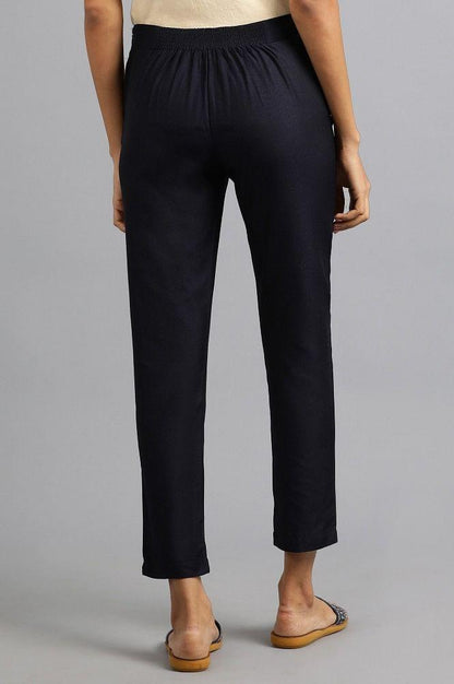 Blue Solid Trousers - wforwoman