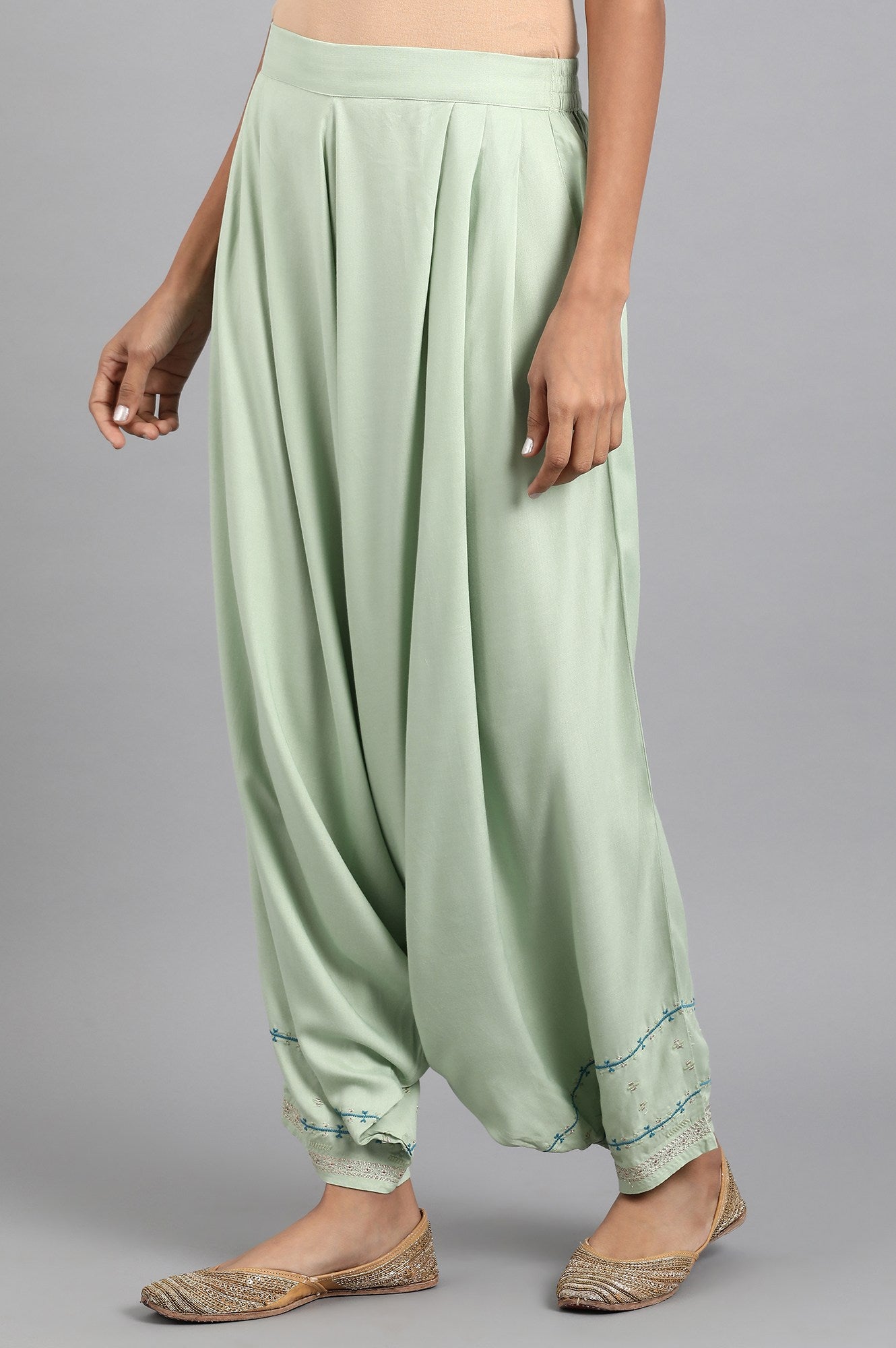 Green Draped Pants