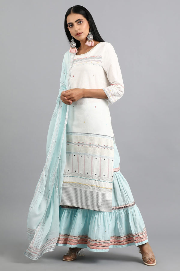 Blue Embellished Flared Sharara