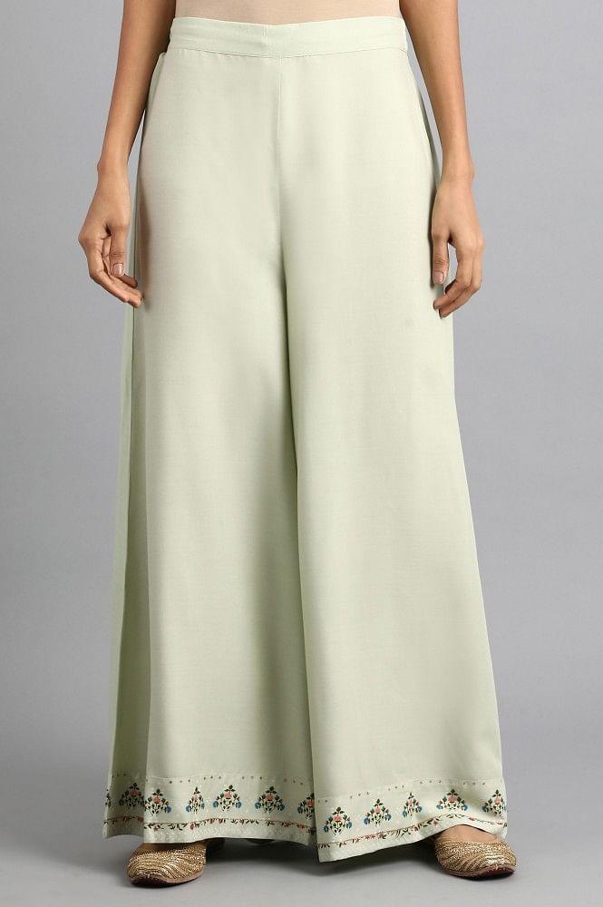 Green Flared Pants - wforwoman