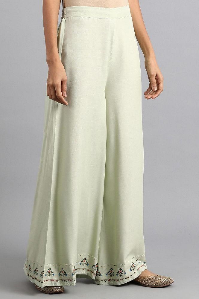 Green Flared Pants - wforwoman