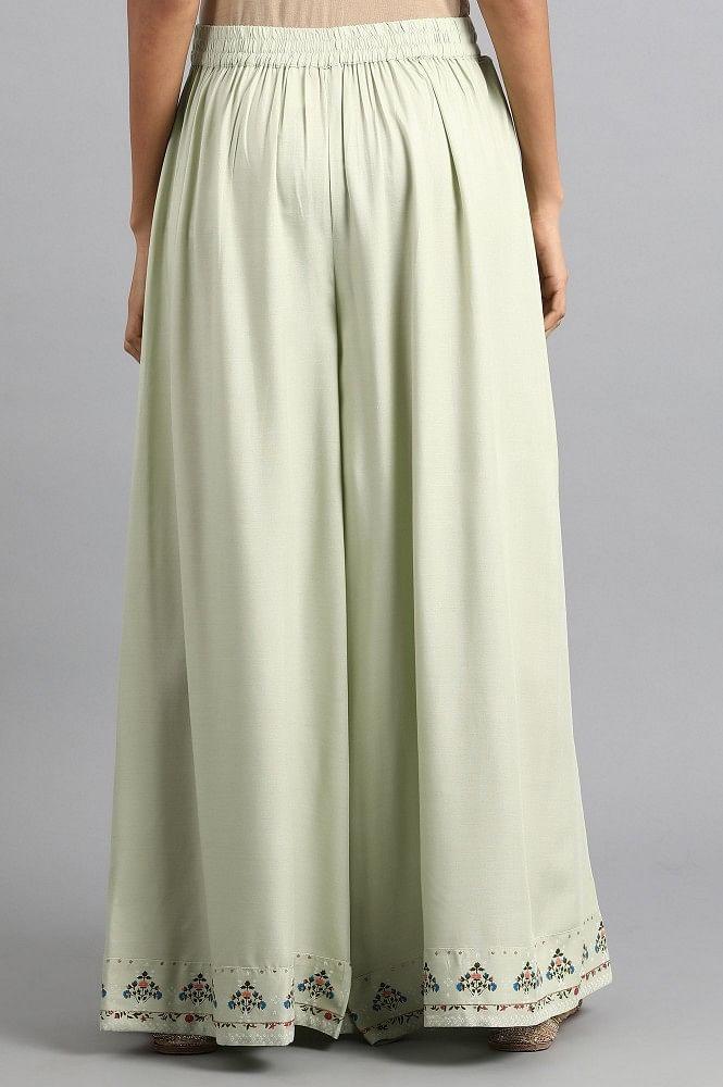 Green Flared Pants - wforwoman