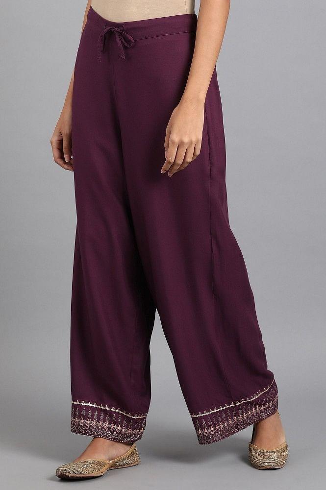 Purple Parallel Pants - wforwoman