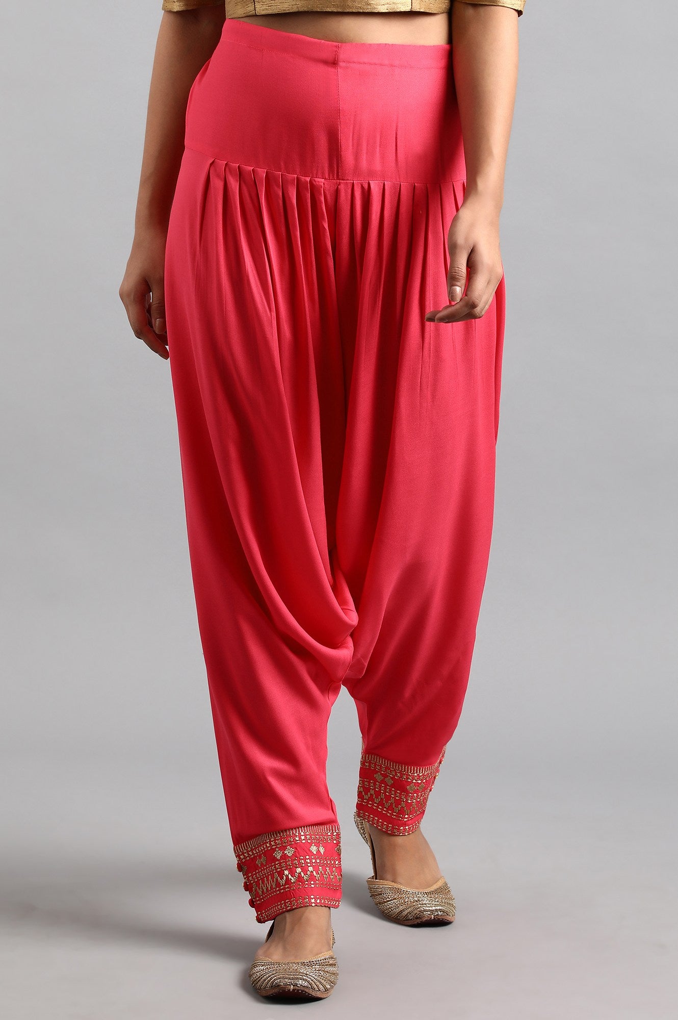 Pink Embroidered Salwar Pants