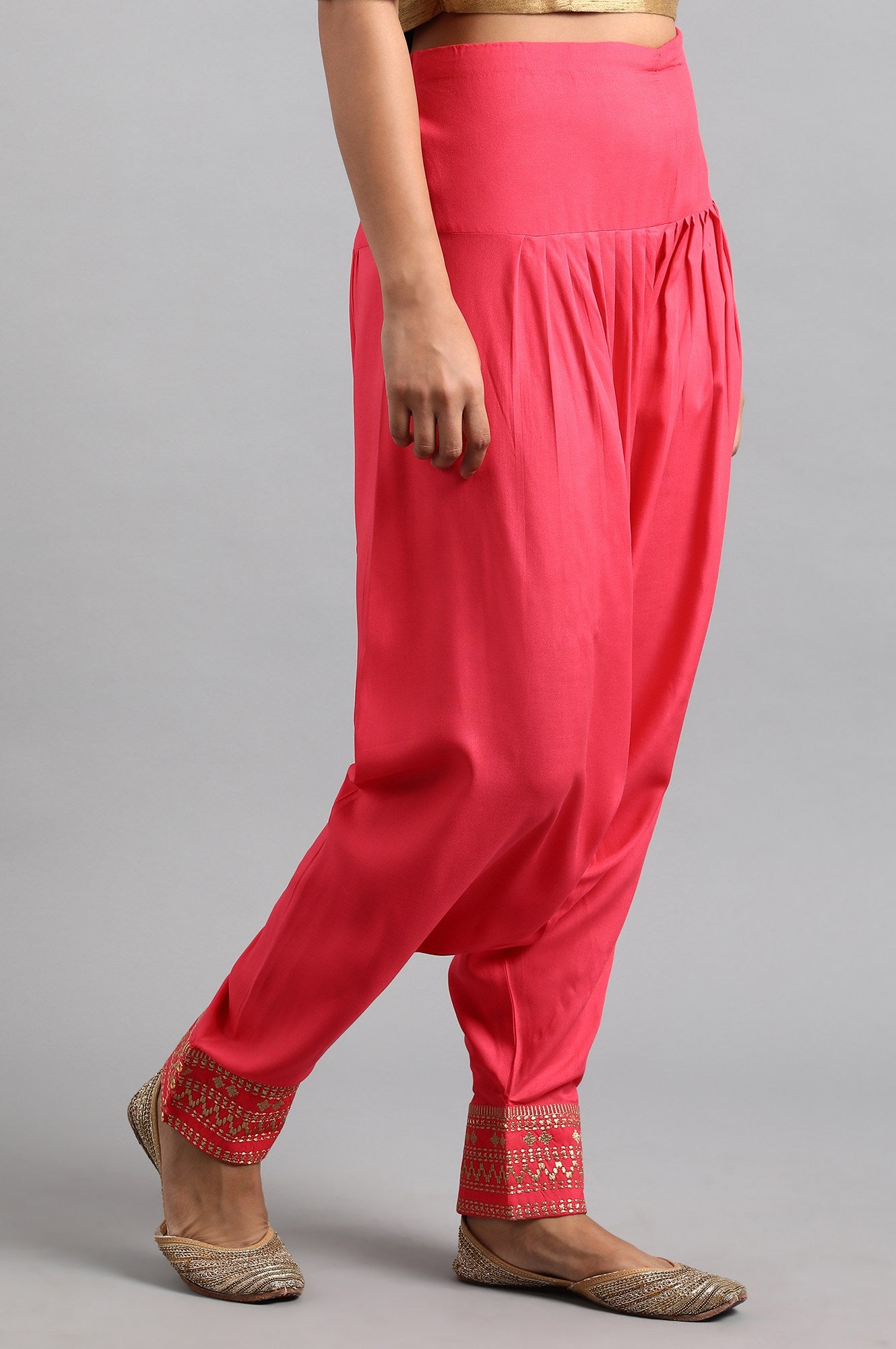 Pink Embroidered Salwar Pants