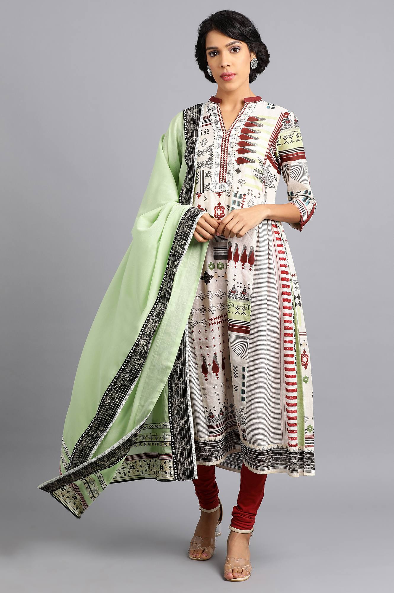 Green Solid Dupatta