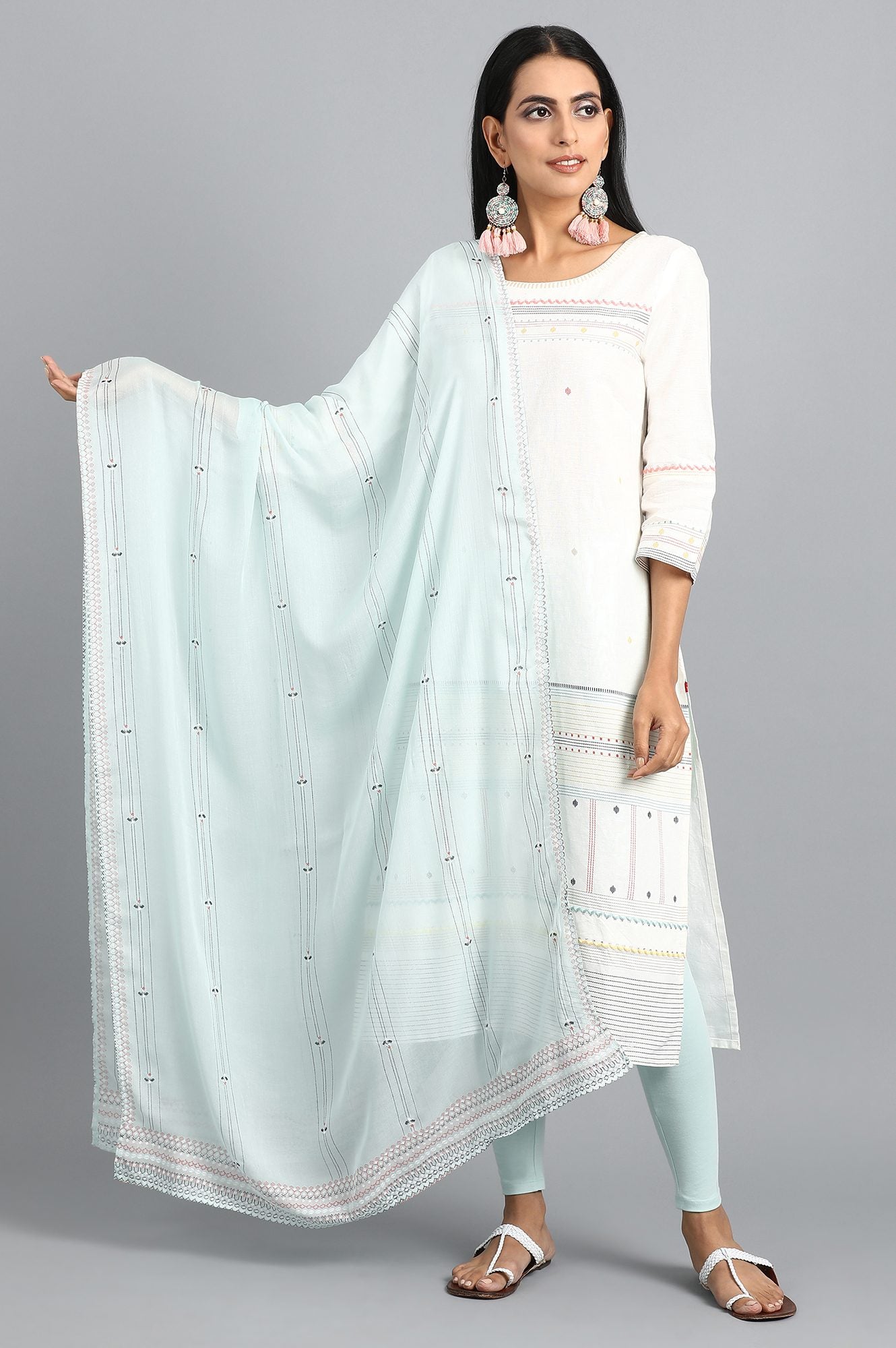 Blue Printed Dupatta