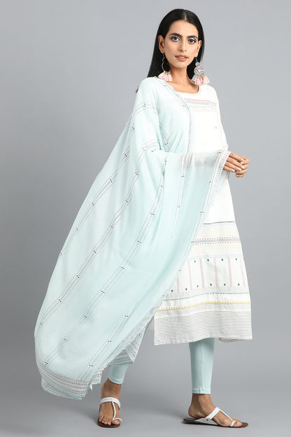 Blue Printed Dupatta