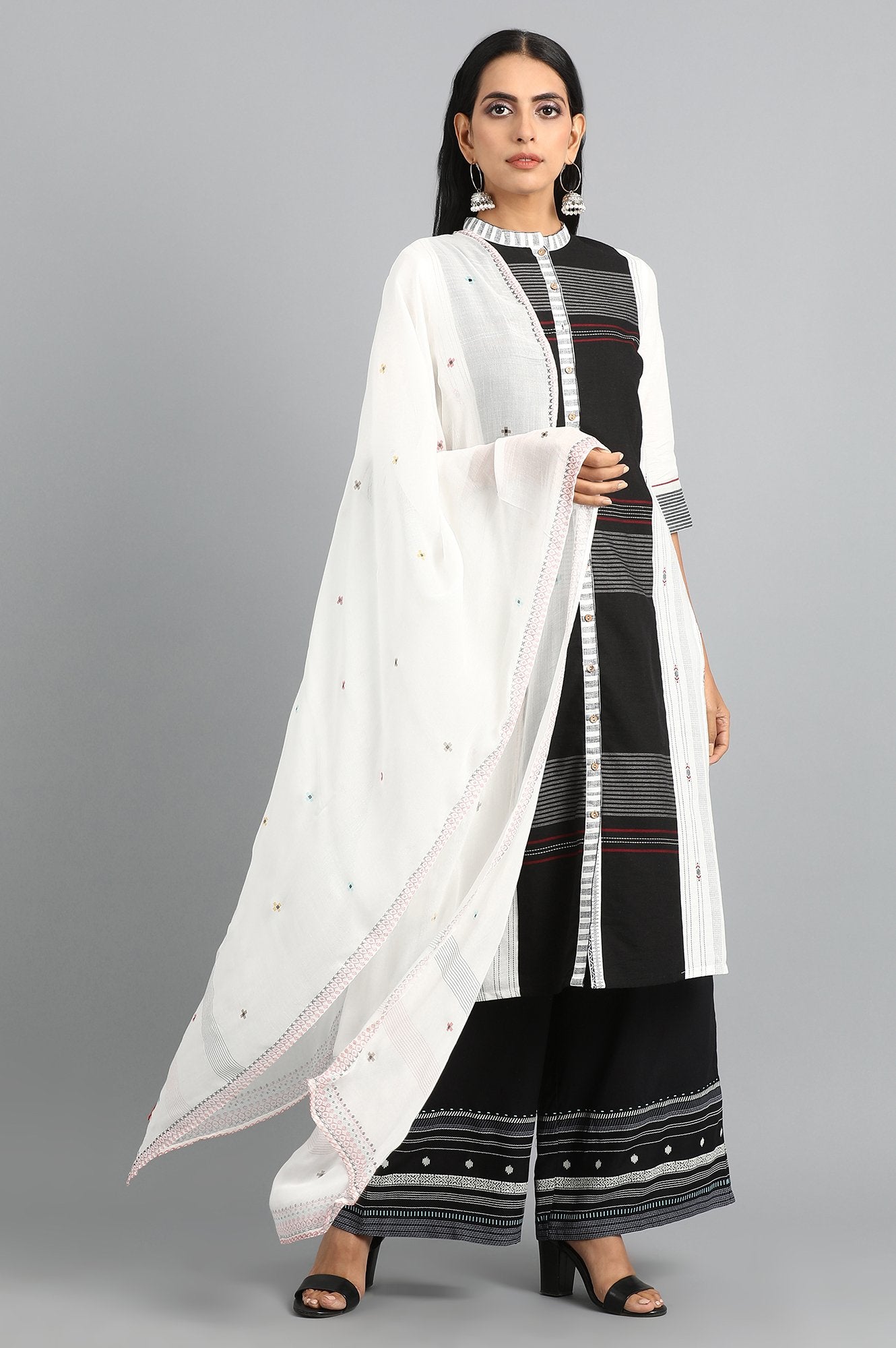 Ecru Printed Dupatta