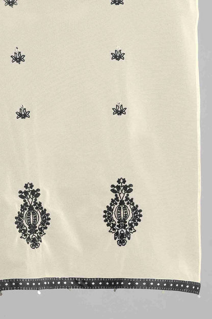 Ecru Embroidered Dupatta