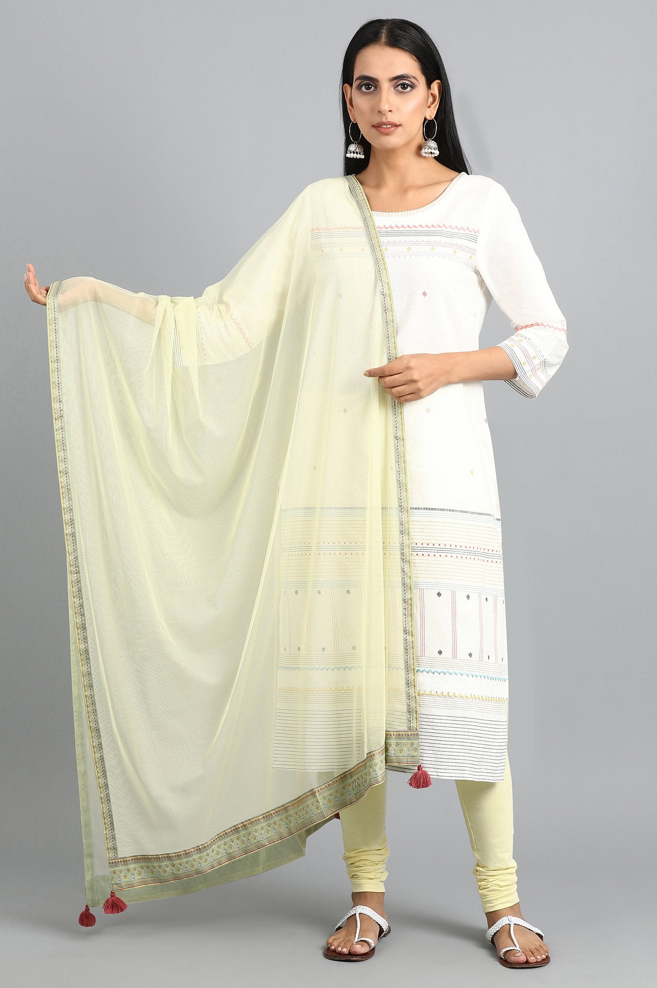 Yellow Printed Dupatta