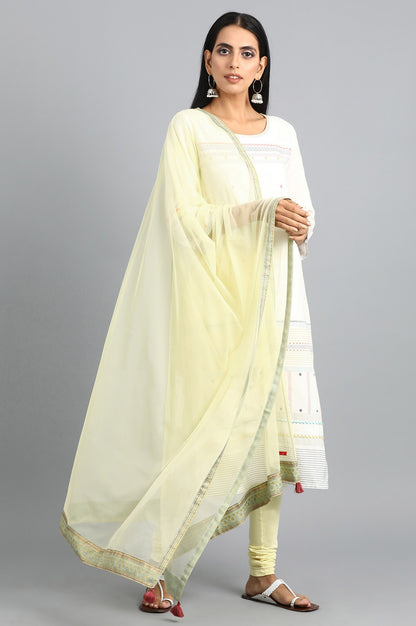 Yellow Printed Dupatta