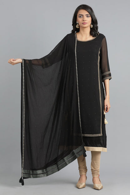 Black Chiffon Dupatta