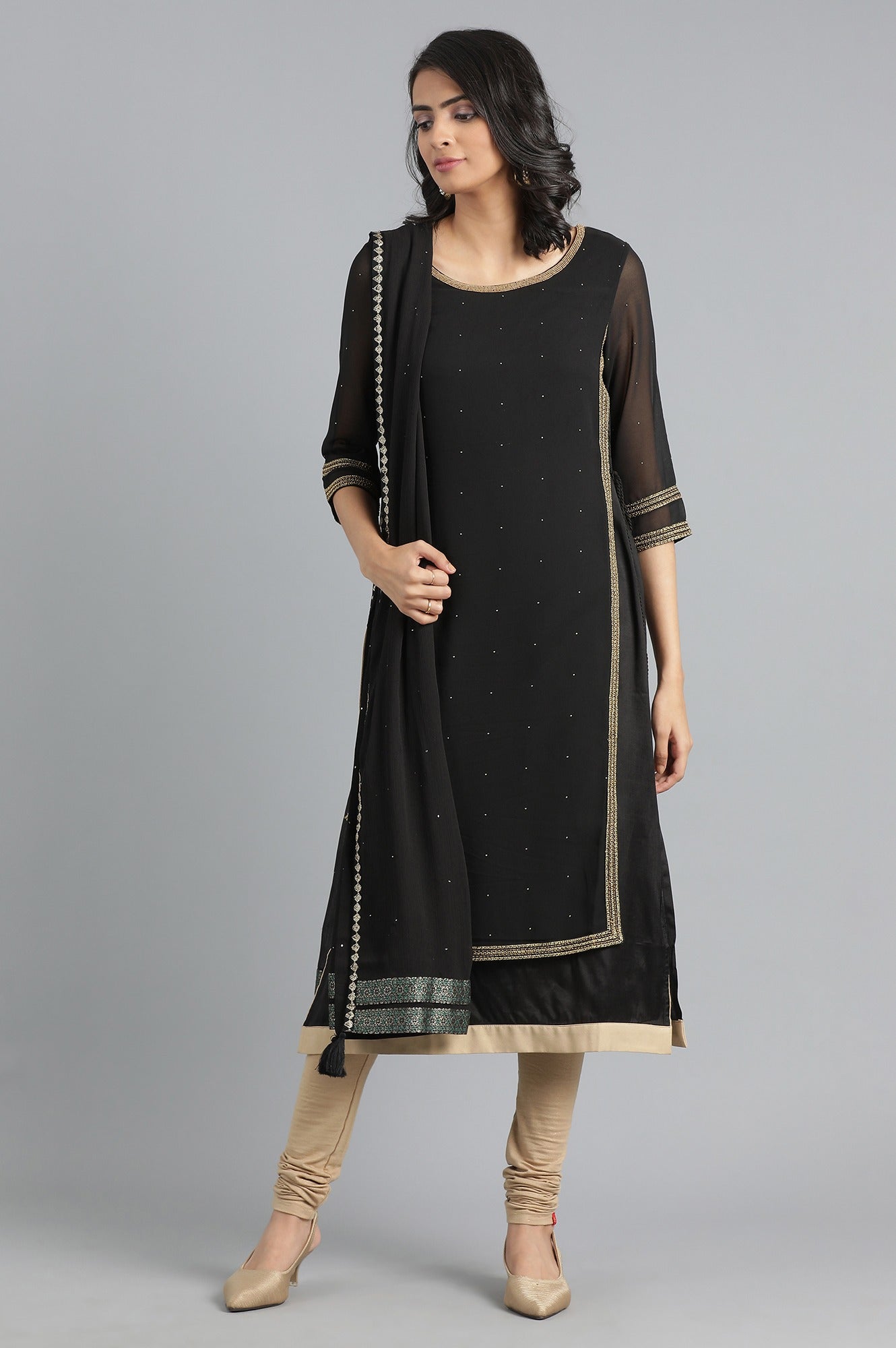 Black Chiffon Dupatta