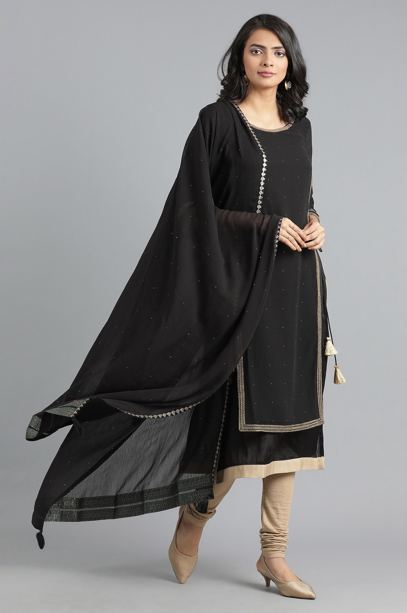 Black Chiffon Dupatta