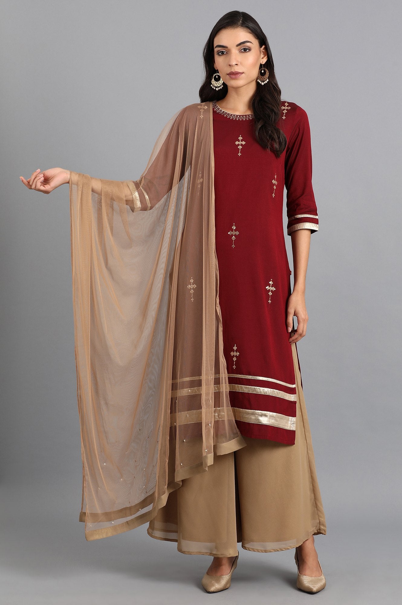 Golden Solid Dupatta