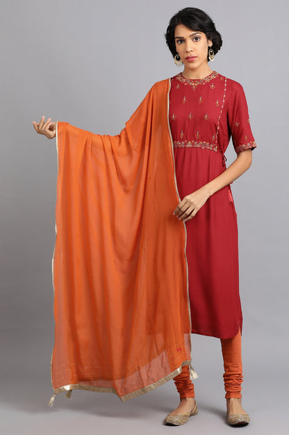 Orange Chiffon Dupatta